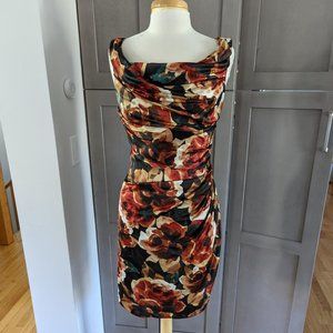 Boston Proper Satin Floral Dress